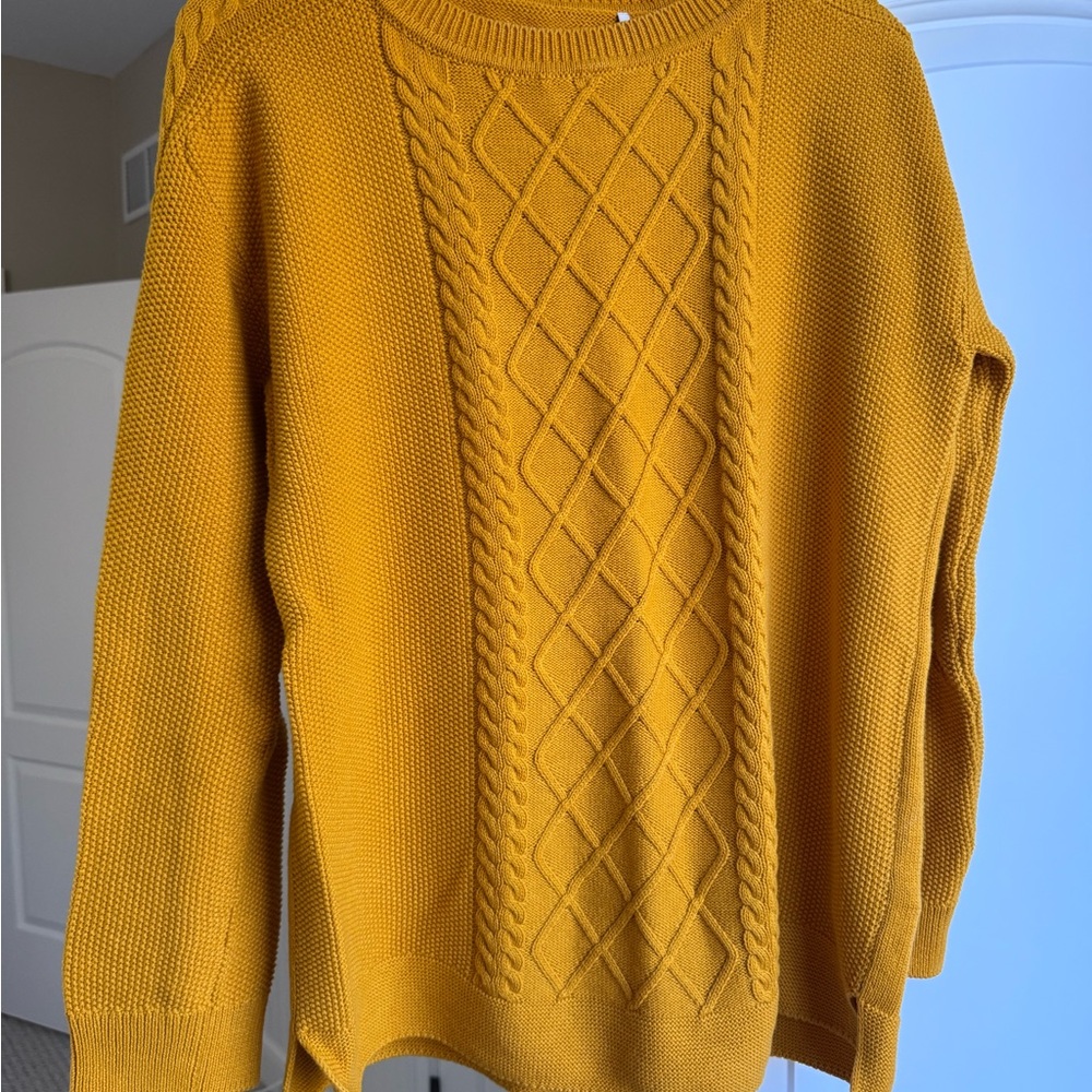 Barbour Mustard Cable Knit Sweater